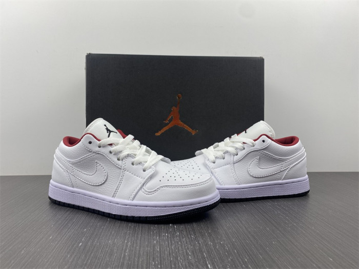 air jordan 1 low white gym red black 553560-164