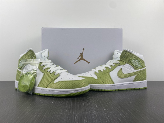 air jordan 1 mid green python dv2959-113