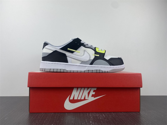 nike dunk low scrap wolf grey light lemon twist dc9723-001