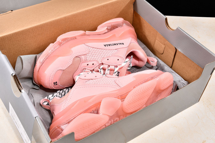 Ba*len*cia*ga triple s trainers clear sole trainer pink 542023-02