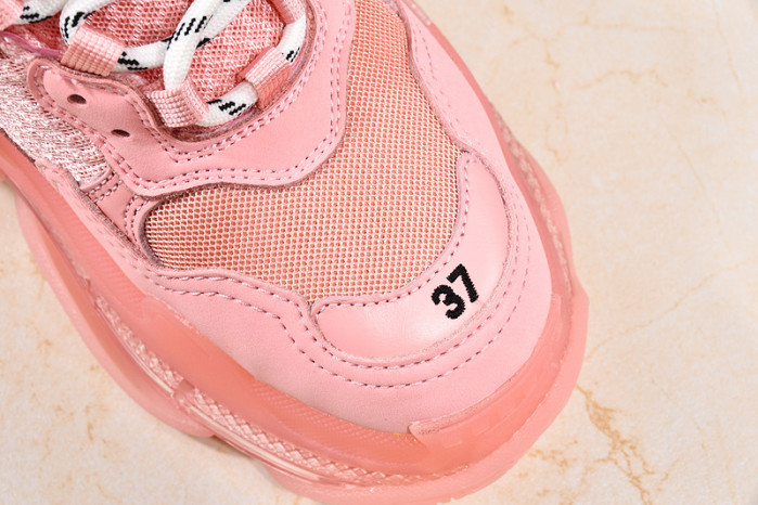 Ba*len*cia*ga triple s trainers clear sole trainer pink 542023-02