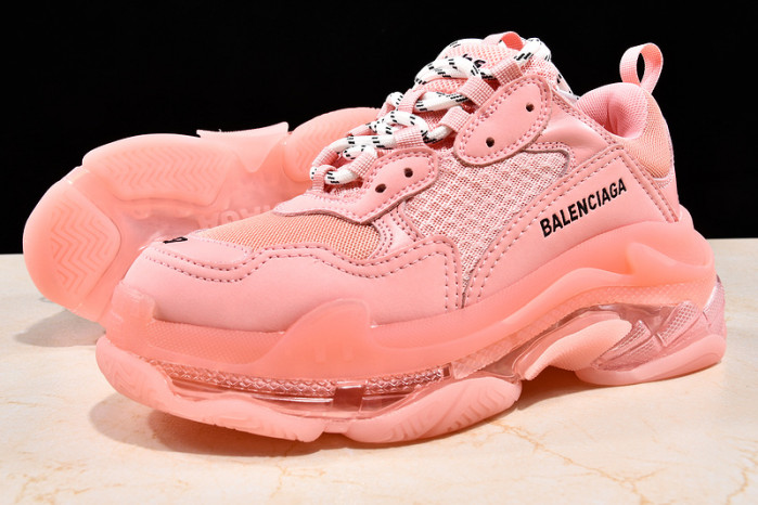 Ba*len*cia*ga triple s trainers clear sole trainer pink 542023-02