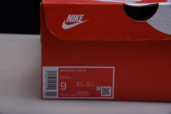 nike dunk sb low sp “university red” cu1727-100