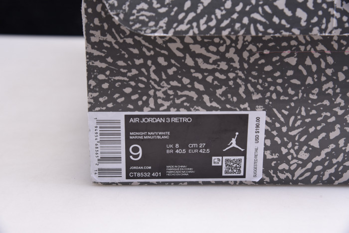 air jordan 3 “midnight navy” ct8532-401