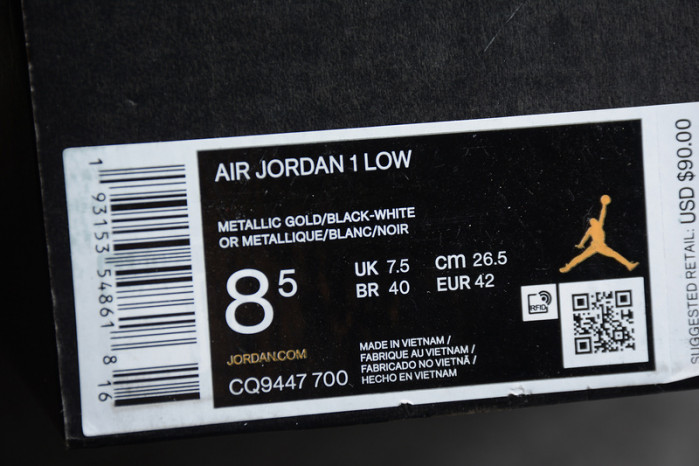 jordan 1 low gold toe cq9447-700
