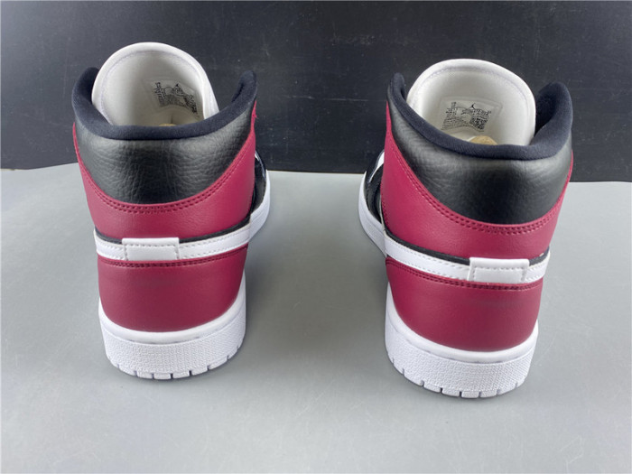 air jordan 1 mid black noble red bq6472-016