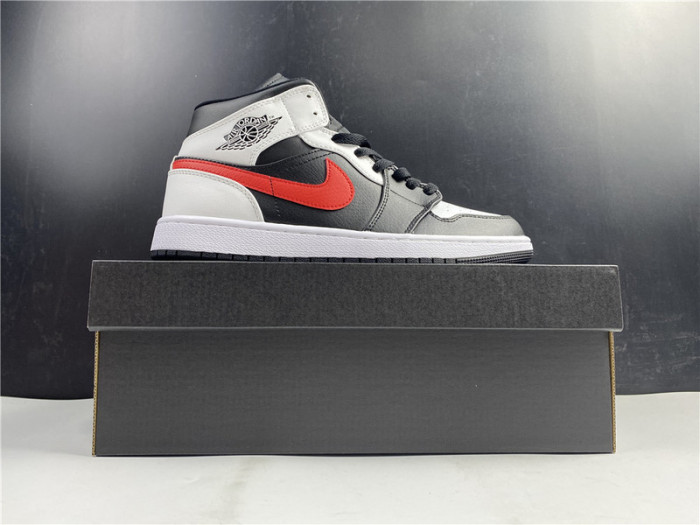 air jordan 1 mid black chile red white 554724-075