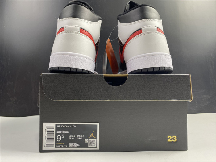 air jordan 1 mid black chile red white 554724-075