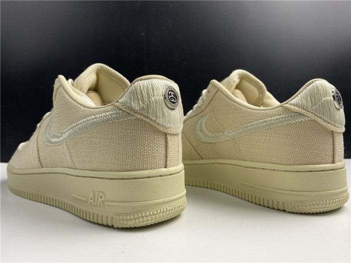 stussy x nike air force 1 low “fossil stone” cz9084-200