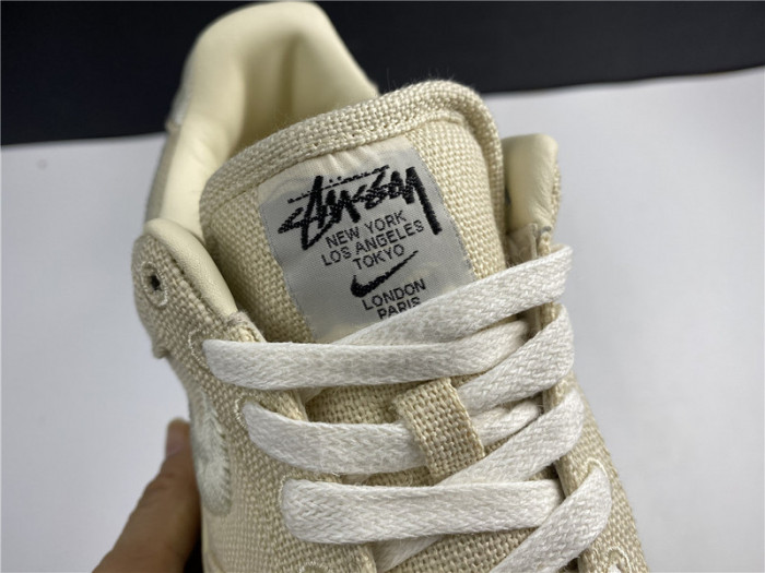 stussy x nike air force 1 low “fossil stone” cz9084-200