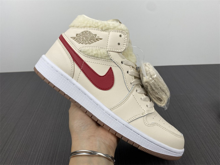 air jordan 1 mid fleece pearl white do2207-264