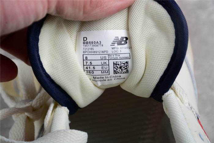 new balance 550 aime leon dore white navy red bb550a3