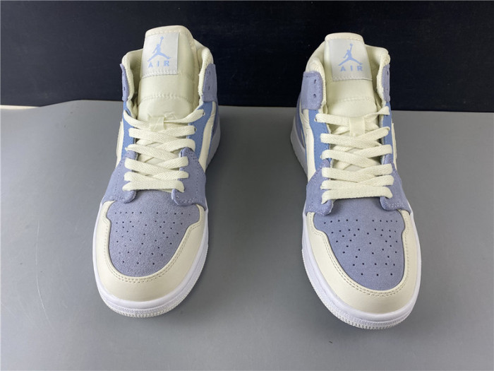 air jordan 1 mid mixed textures blue da4666-100