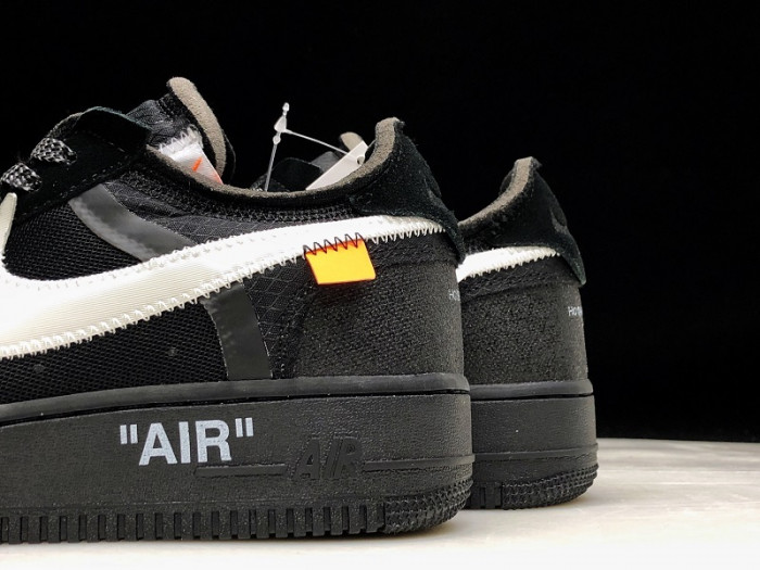 ow nike air force 1 low black ao4606-001